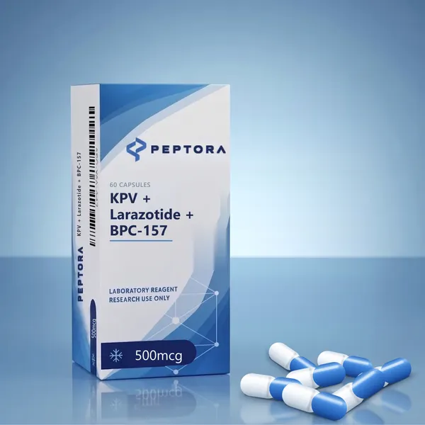 KPV + Larazotide + BPC-157 capsules research peptide